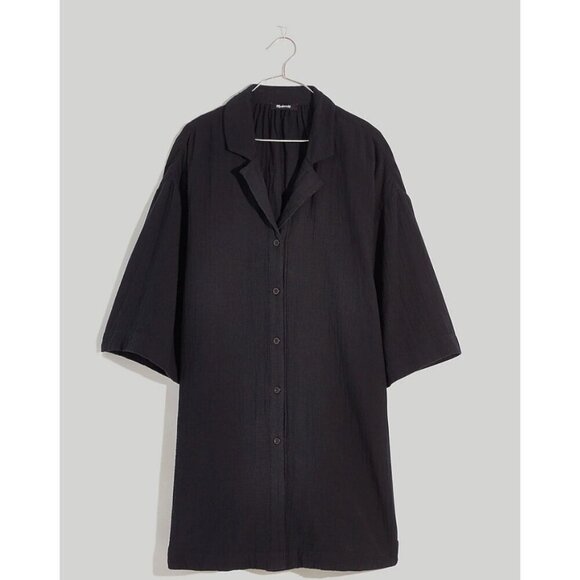 Madewell Other - Madewell $65 Lightspun Swim Cover Up Mini Shirt Dress Size XS Black NJ876